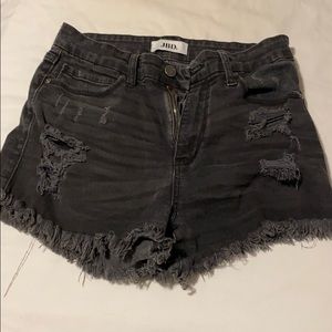 High waisted stretchy jean shorts